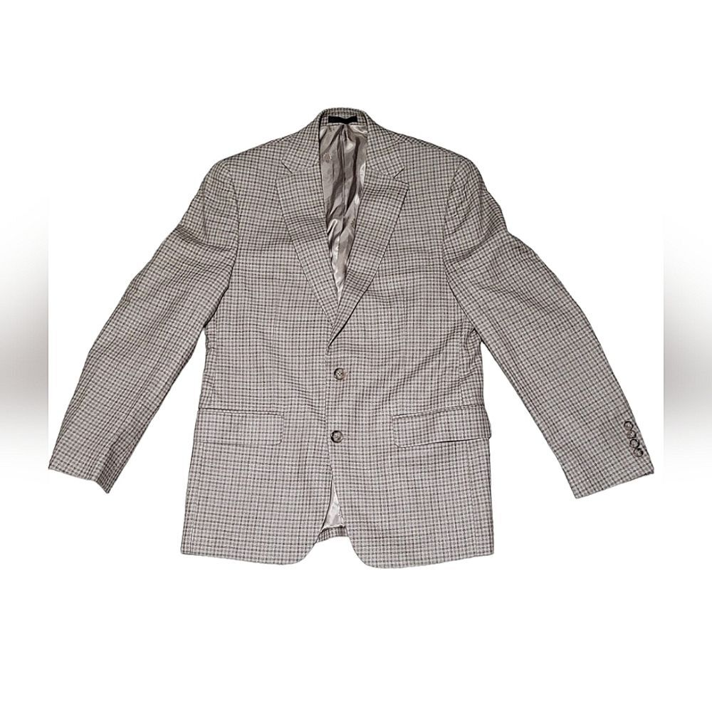 Ralph Lauren Silk/Wool Blend Plaid Suit Coat